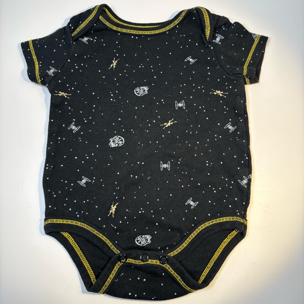 Star Wars Black and Yellow Baby Bodysuit size 0-3M